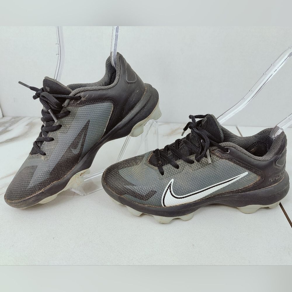 Nike Youth Force Trout Baseball Cleats, Black White, Sz 5Y
